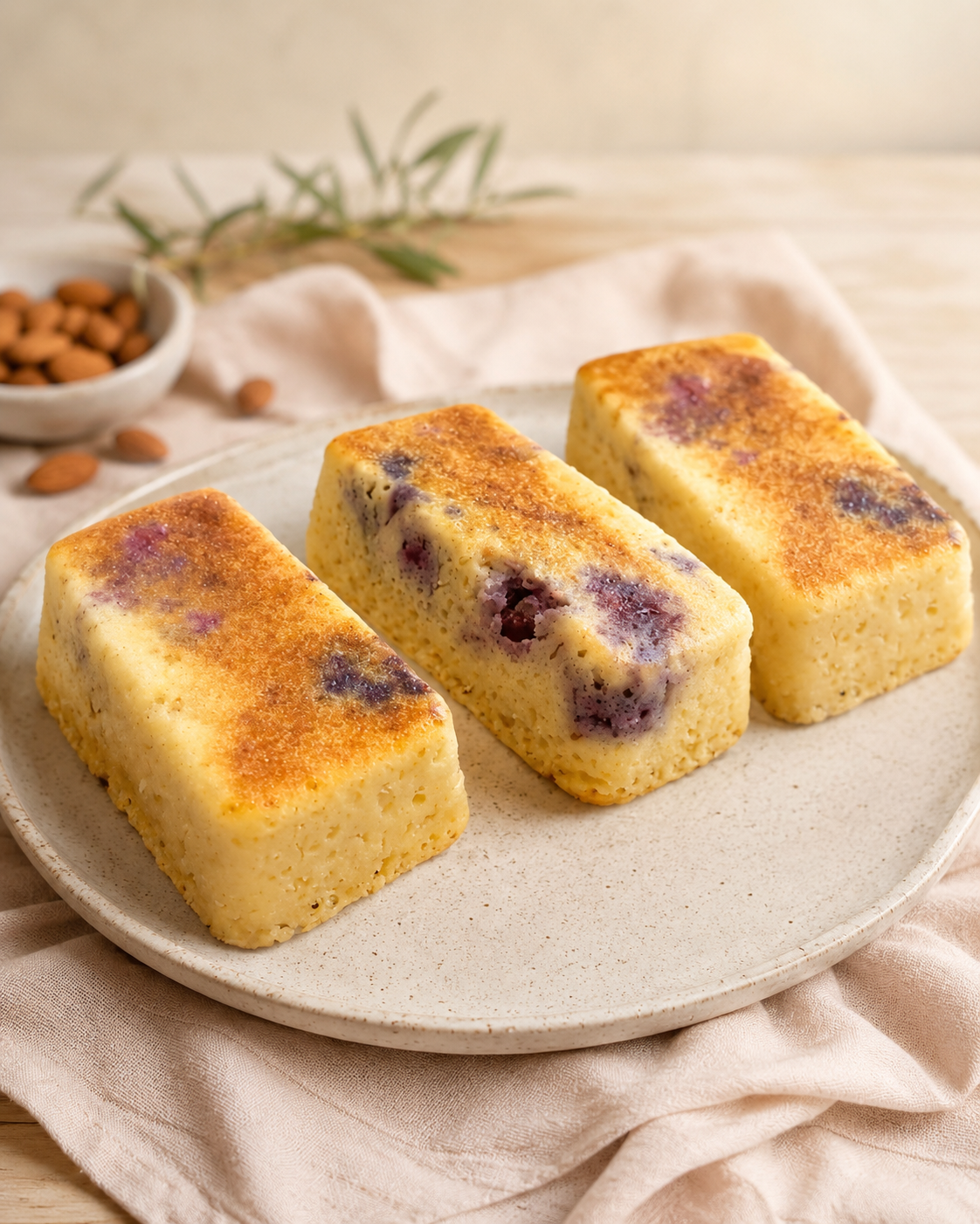 Budincitos de limón, yogurt y frutos rojos