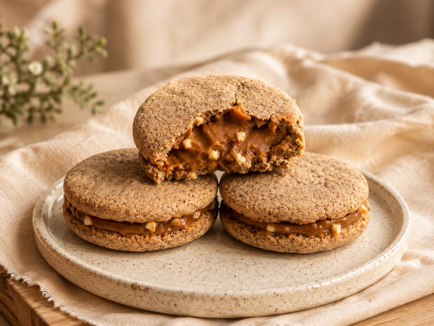 Alfajores de almendra  y nuez x12